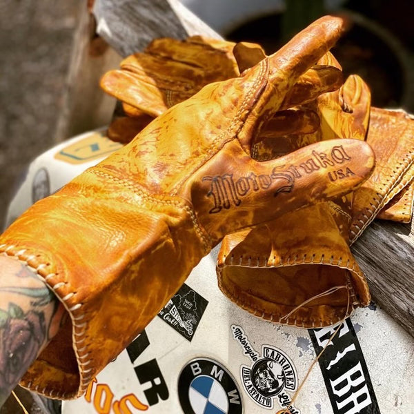 Mサイズ BRATSTYLE × MOTOSTUKA SHANKS GLOVES Gauntlet Shanks Bronze – MotoStuka